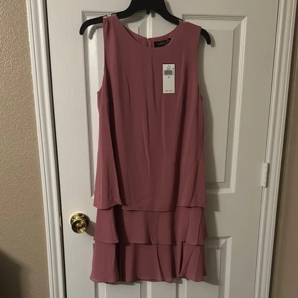Ralph Lauren Layered Pink Sleeveless Dress size 8 - Picture 4 of 7